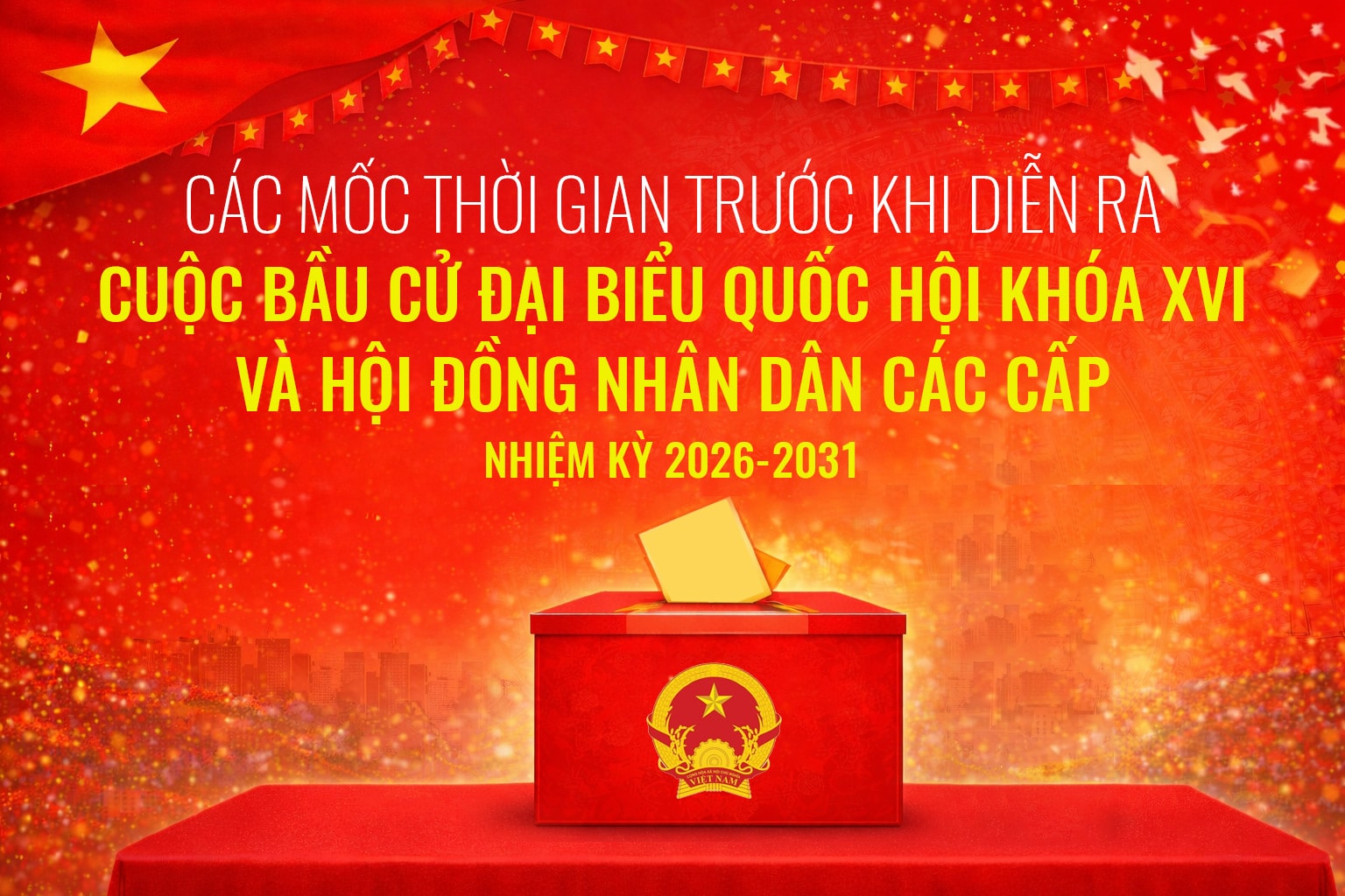 [Inforgraphic] Các mốc thời gian trước cuộc bầu của đại biểu Quốc hội XVI và HĐND các cấp