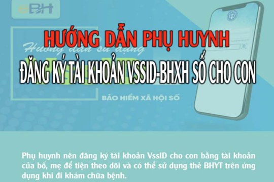 Hướng dẫn phụ huynh Đăng ký tài khoảng VSSID-BHXH số cho con