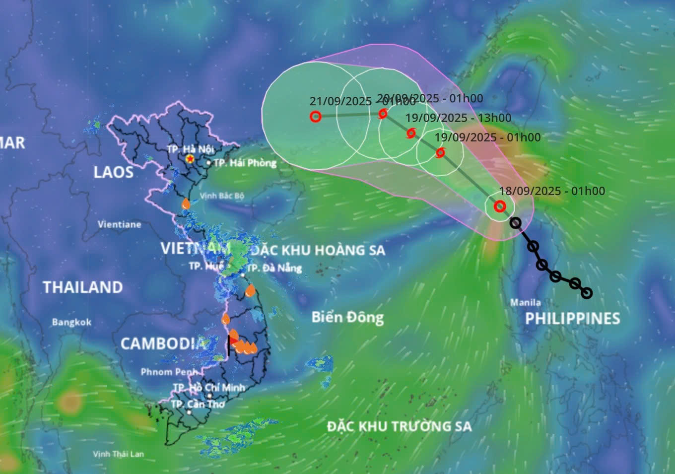  Áp thấp nhiệt đới đã vào Biển Đông, hôm nay có thể mạnh lên thành bão số 8